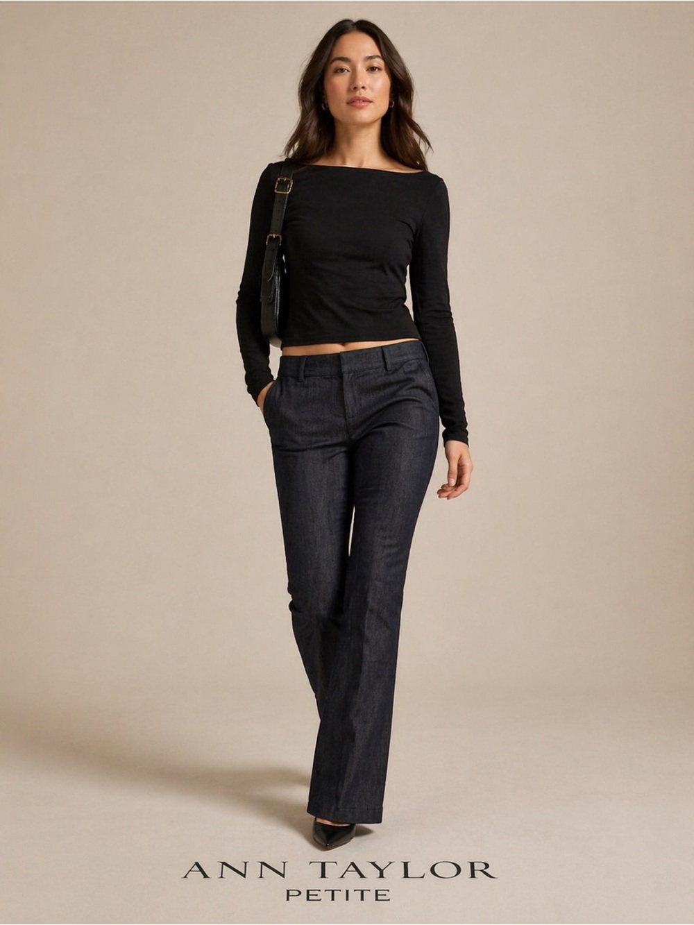 Ann Taylor Dark Blue Wide Leg Jeans